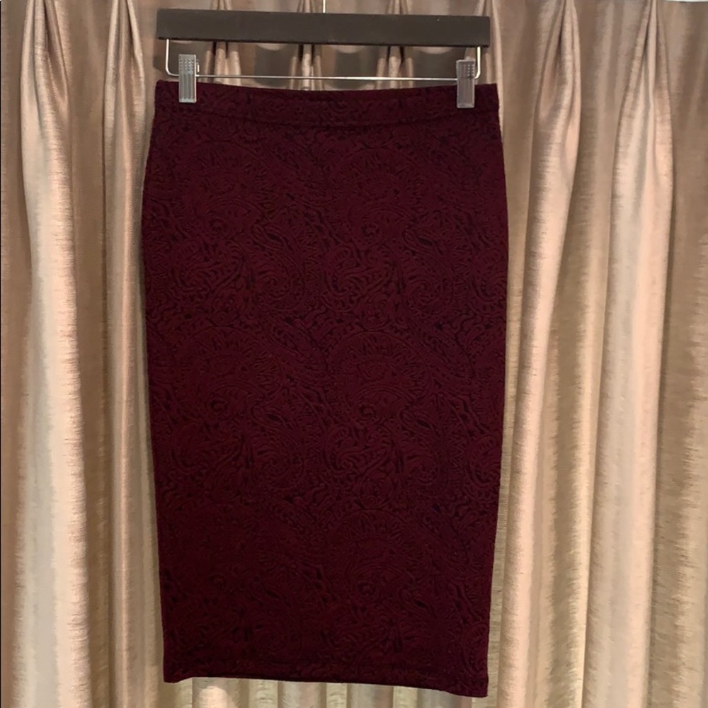 Paisley Stretch Pencil Skirt